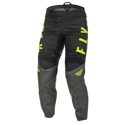 Fly Racing F-16 2022 мотоштаны подростковые, серо-черно-желтый
