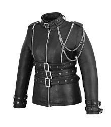 First L116CC Куртка женская кожаная удлиненная с тремя поясами