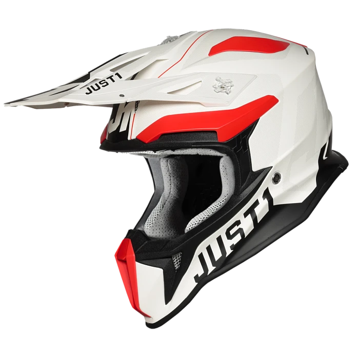 Just1 J18 Virtual Fluo Red-White шлем кроссовый