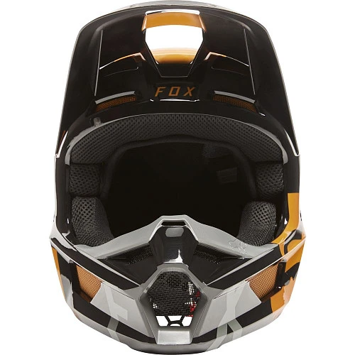 Fox Racing V1 Skew 2022 Black/Gold шлем кроссовый