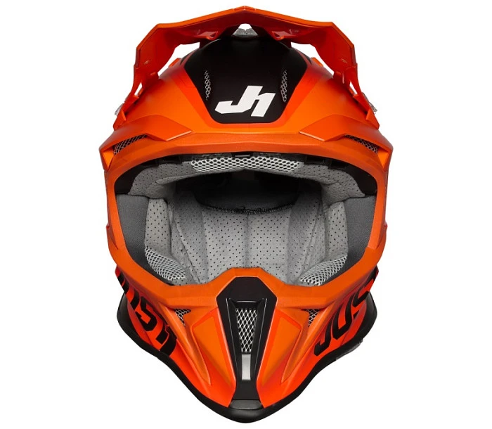 Just1 J18 Pulsar Orange-White-Black Gloss шлем кроссовый