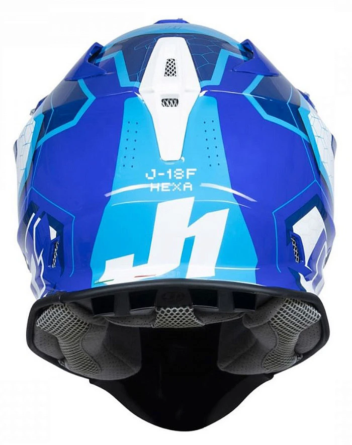 Just1 J18 Hexa White Blue шлем кроссовый