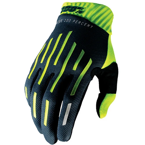 100% Ridefit Fluo Yellow/Charcoal мотоперчатки