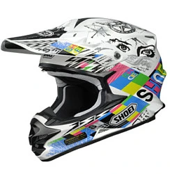 Shoei VFX-W Krack TC-10 шлем кроссовый, бело-желтый