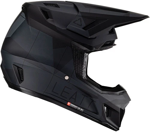 Leatt Kit Moto 7.5 V23 Stealth шлем кроссовый + Velocity 4.5 мотоочки