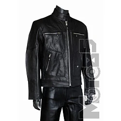 First M291 Куртка мужская кожаная удлиненная с большими карманами