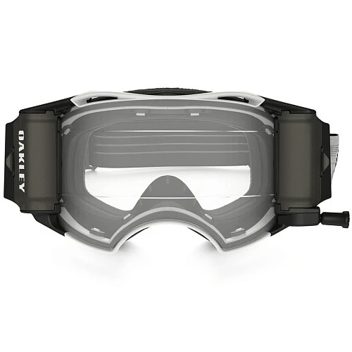 Oakley Airbrake (Roll-Off) Solid мотоочки черно-белый, прозрачная линза (57-990)
