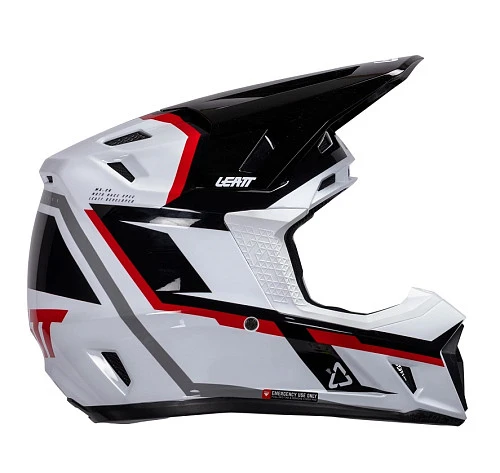 Leatt Kit Moto 7.5 V26  White/Red шлем кроссовый + Velocity 4.5 мотоочки, бело-красный