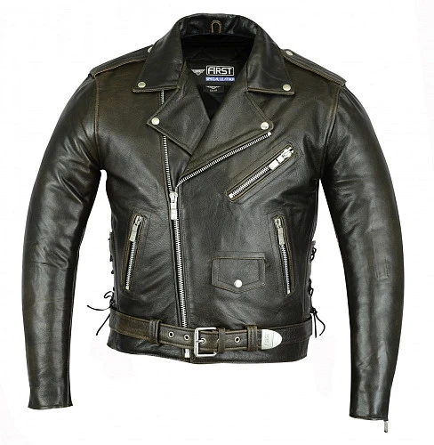 First M771BRT Косуха мужская кожаная, коричневый, XS-3XL