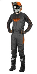 Fly Racing F-16 2021 комплект подростковый, серо-оранжевый