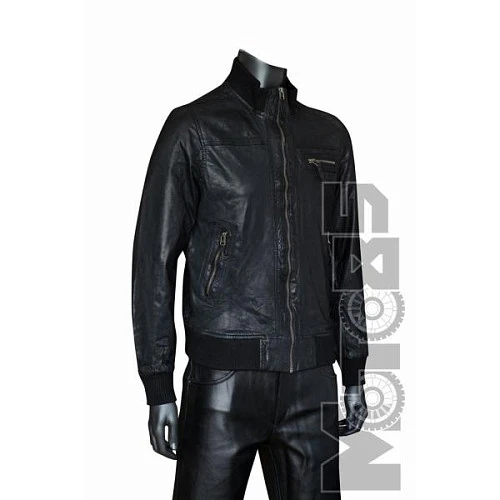 First M744 Куртка кожаная мужская, черный