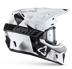 Leatt Kit Moto 7.5 V27 Camo Black/White шлем кроссовый + Velocity 4.5 мотоочки, черно-белый