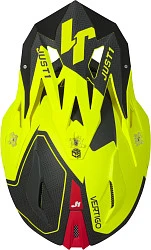 Just1 J18 Vertigo шлем кроссовый, красно-серо-желтый матовый