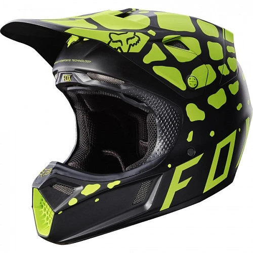 Fox Racing V3 Grav шлем кроссовый, черно-желтый