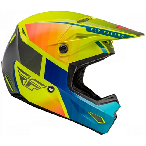 Fly Racing Kinetic Drift шлем кроссовый, желто-серый