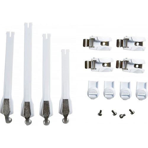 Fox Instinct Strap/Buckle/Pass Kit White/Silver стрепы к мотоботам (4 шт.)