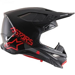 Alpinestars Supertech M8 Echo Black/Gray/Red Fluo Matte Glossy шлем кроссовый