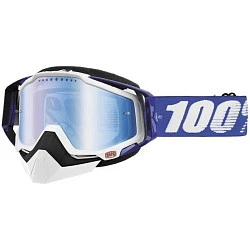 100% Racecraft Snow Cobalt Blue / Mirror Blue Vented Dual Lens w/Pins очки снегоходные, синий