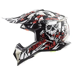 LS2 MX470 Subverter Voodoo шлем кроссовый, черно-бело-красный