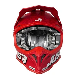 Just1 J39 Kinetic шлем кроссовый, серо-красный камуфляж