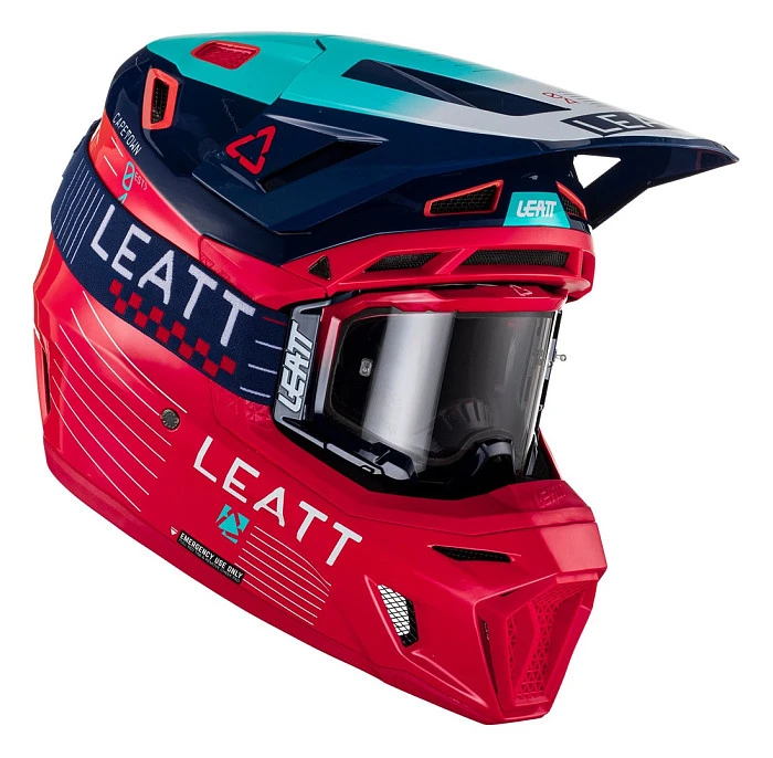 Leatt Kit Moto 8.5 V23 Red шлем кроссовый + Velocity 5.5 мотоочки, красный