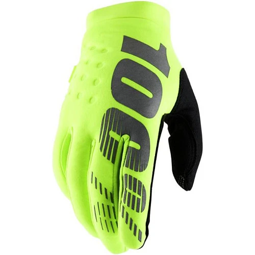 100% Brisker Youth Fluo Yellow мотоперчатки подростковые