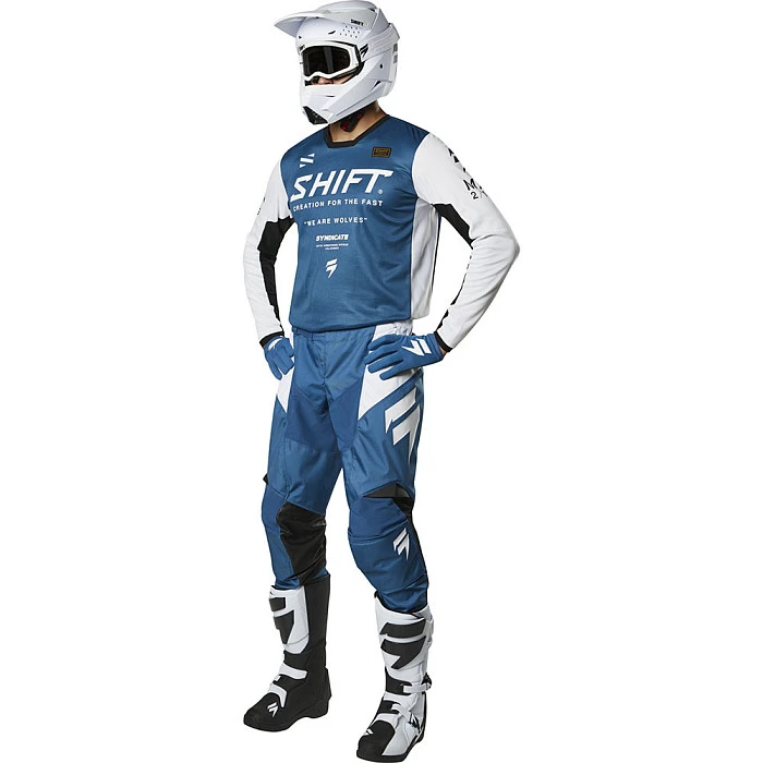 Shift White Muse Blue мотоштаны