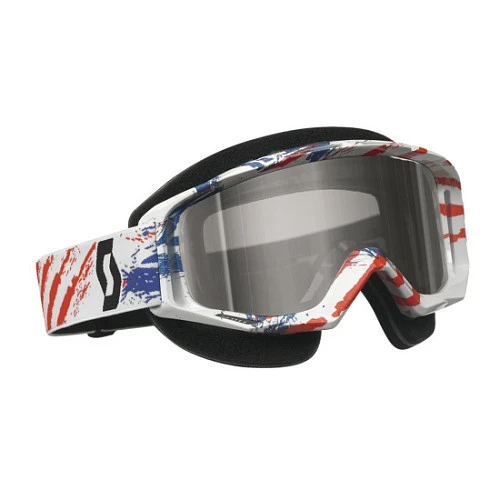 Scott Tyrant Goggle Chrome MXON Clear Lens мотоочки, красно-бело-синий