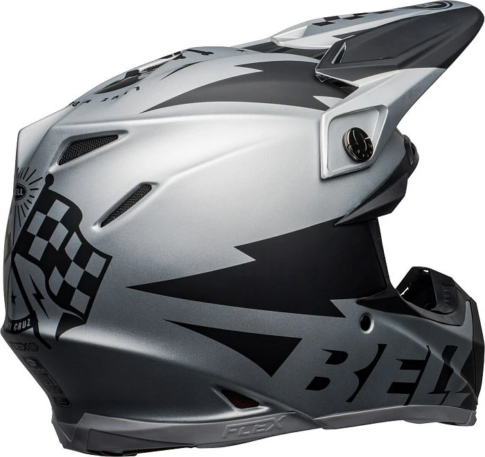 Bell Moto-9 Flex Breakaway Matte Silver/Black шлем кроссовый