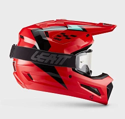 Leatt Kit Moto 3.5 Jr V27 Red шлем подростковый + Vizion 2.5s мотоочки, красный