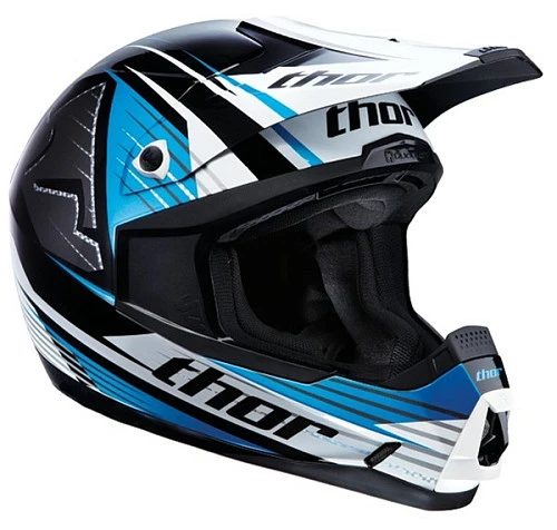 Шлем Thor Quadrant Race (черный/бело-голубой)