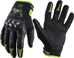Fox Bomber мотоперчатки с защитой, черно-зеленый