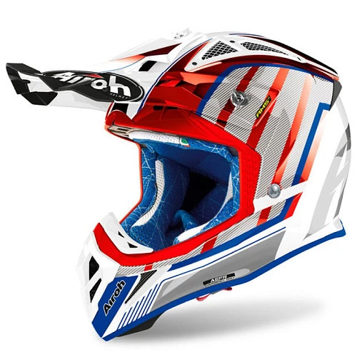 Airoh Aviator 2.3 Glow Chrome шлем внедорожный, красно-белый