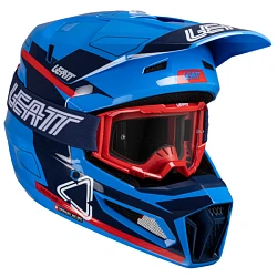 Leatt Kit Moto 3.5 V25 Royal шлем кроссовый + Vizion 3.5 мотоочки