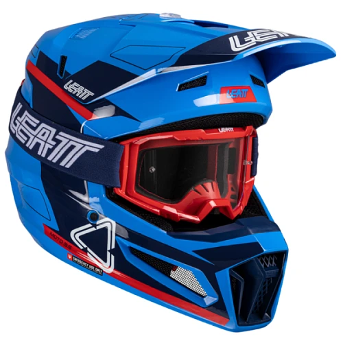Leatt Kit Moto 3.5 V25 Royal шлем кроссовый + Vizion 3.5 мотоочки