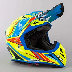 Airoh Aviator 2.2 Begin Gloss шлем внедорожный, сине-желтый