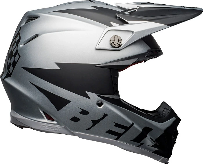 Bell Moto-9 Flex Breakaway Matte Silver/Black шлем кроссовый