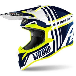 Airoh Wraap Broken шлем внедорожный, сине-бело-желтый