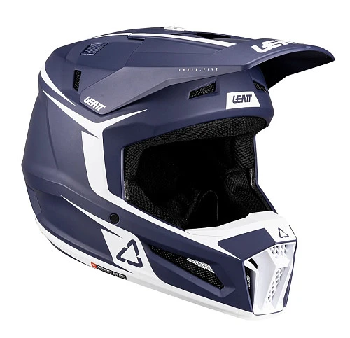 Leatt Kit Moto 3.5 Jr V26 Blue шлем подростковый + Vizion 2.5s мотоочки, синий