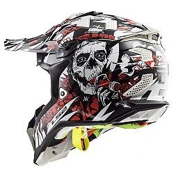 LS2 MX470 Subverter Voodoo шлем кроссовый, черно-бело-красный