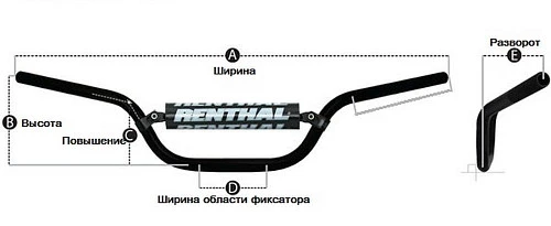 Renthal Fatbar MX KTM HIGH руль кроссовый (28мм), оранжевый (827-01-OR)