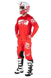 Fly Racing Kinetic Shield комплект, красно-белый