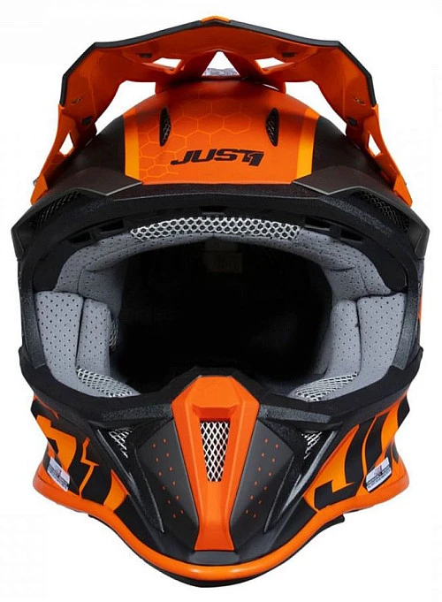 Just1 J18 Hexa Orange Titanium Black шлем кроссовый