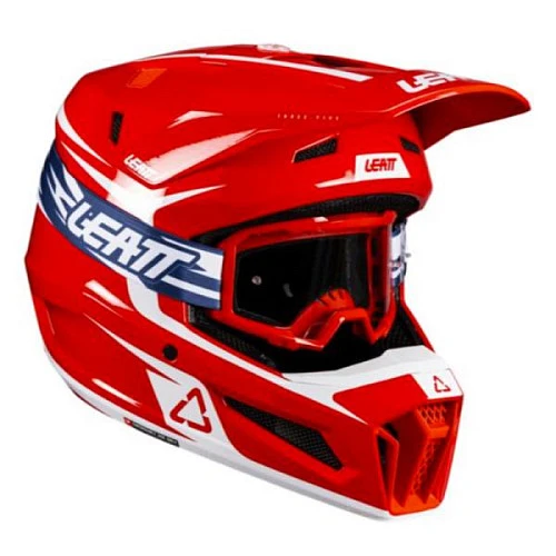 Leatt Kit Moto 3.5 V26 Red шлем кроссовый + Vizion 3.5 мотоочки, красный