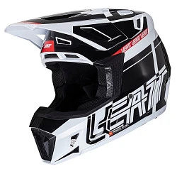 Leatt Kit Moto 7.5 V24 Black/White шлем кроссовый + Velocity 4.5 мотоочки