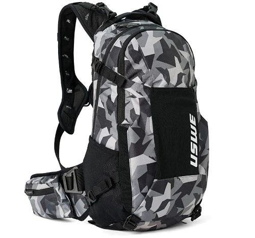 USWE Shred 16L MTB Daypack, Camo/Black рюкзак, серо-черный камуфляж