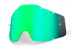 100% Racecraft/Accuri/Strata AntiFog линза, зеленый зеркальный