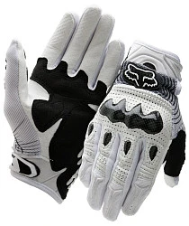 Fox Bomber мотоперчатки с защитой, бело-черный
