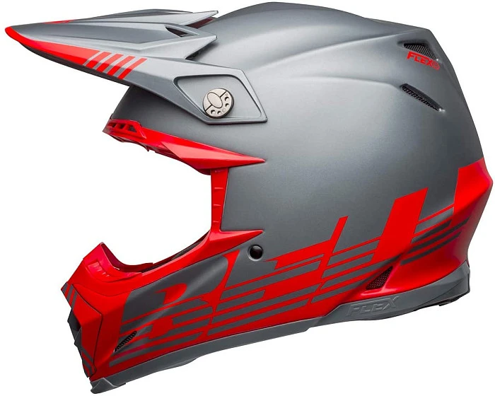 Bell Moto-9 Flex Seven Matte Gray/Red шлем кроссовый