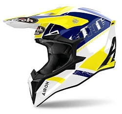 Airoh Wraaap Feel Yellow/Blue Gloss шлем внедорожный